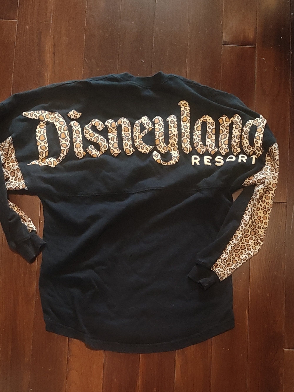 Disney Black Long Sleeve Shirt with Leopard Print